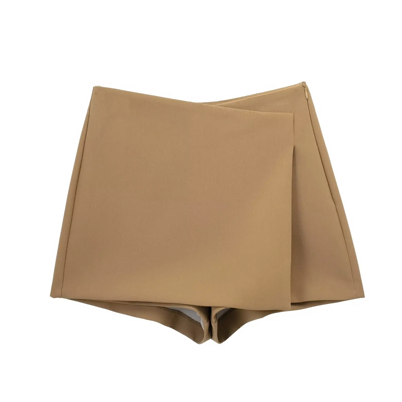 thumbnail image 1 of HH TRAF Pantalones cortos asimétricos con cremallera lateral para mujer, elegantes, adelgazantes, de 6 colores, a la moda, para la calle, 1 of 5