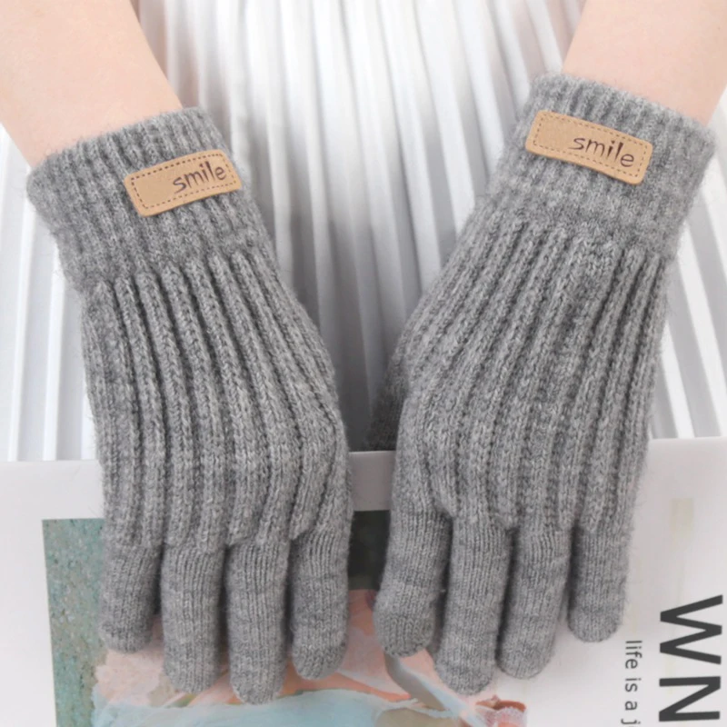 Knitted Gloves Winter Touchscreen Thicken Warm Wool Cashmere Mitten Winter Gloves