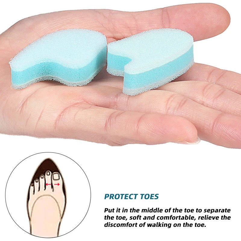 14pieces=7pairs Toe Separators Foam Sponge Spacer Overlapping Hammer Corns Prevent Friction Corrector Pain Relief Foot Care