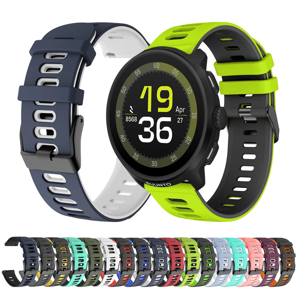 Enhanced Sports Silicone Strap for SUUNTO Watches - Versatile 20mm/22mm Watch Band Replacement