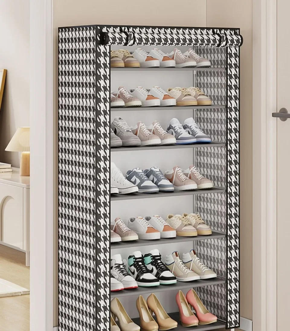 Description Picture 4 of itemShoe Cabinet Dustproof Fabric Organizer Simple Storage Multilayer Shoe Rack Nonwovens Household Economic Type Shoe Rack Cabinet