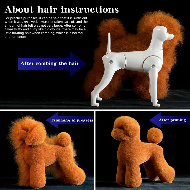 Teddy dog pet professional beauty simulation wig model practice special skeleton environmentally friendly PE material scissors