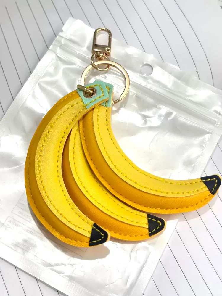Niedliche Bananenanhänger, geeignet für Taschen, Damenhandtaschen, Umhängetaschen, Schlüsselanhänger aus PU-Leder, Zubehör, Taschenzubehör – Detail 7