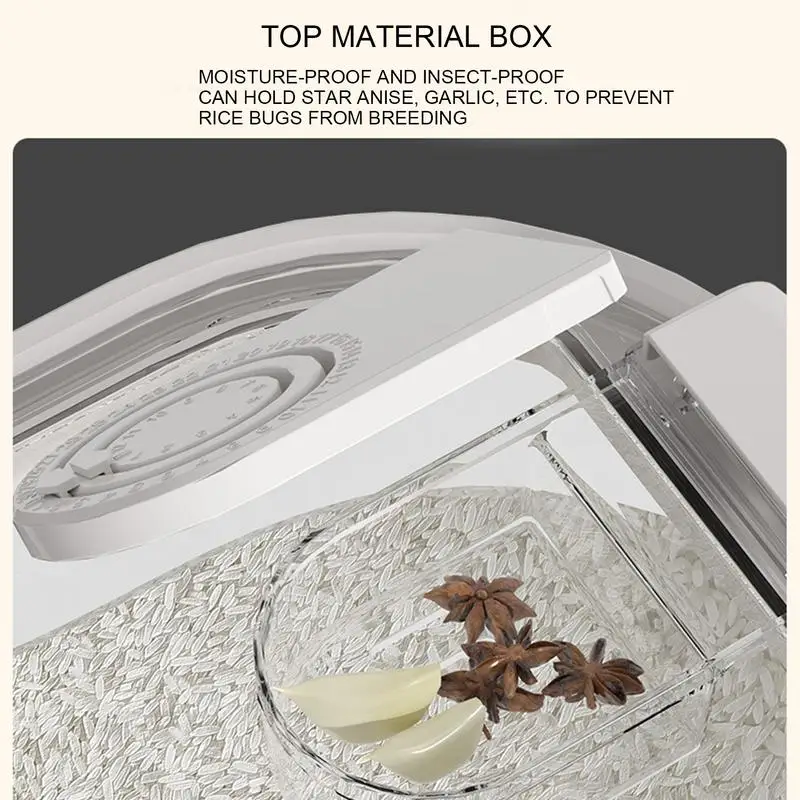 

Cereal Dispenser Transparent Grain Dispenser Time Record With Lids And Wheels Cereal Dispenser Bucket Top Seasoning Box Airtight