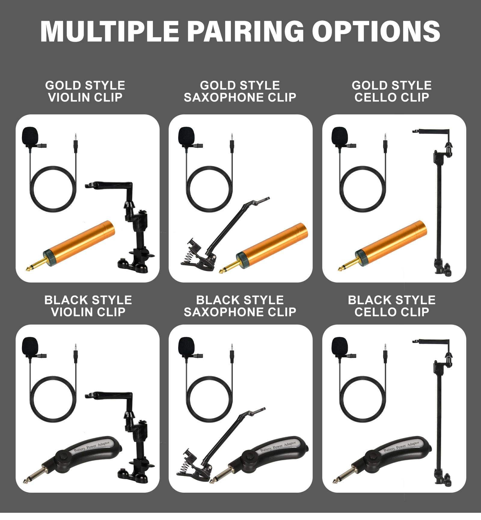 5M Etectret Condenser Omnidirectional Microphone Meeting Microphone Wired Lavalier For Trumpet Sax Violin Musical Instrument