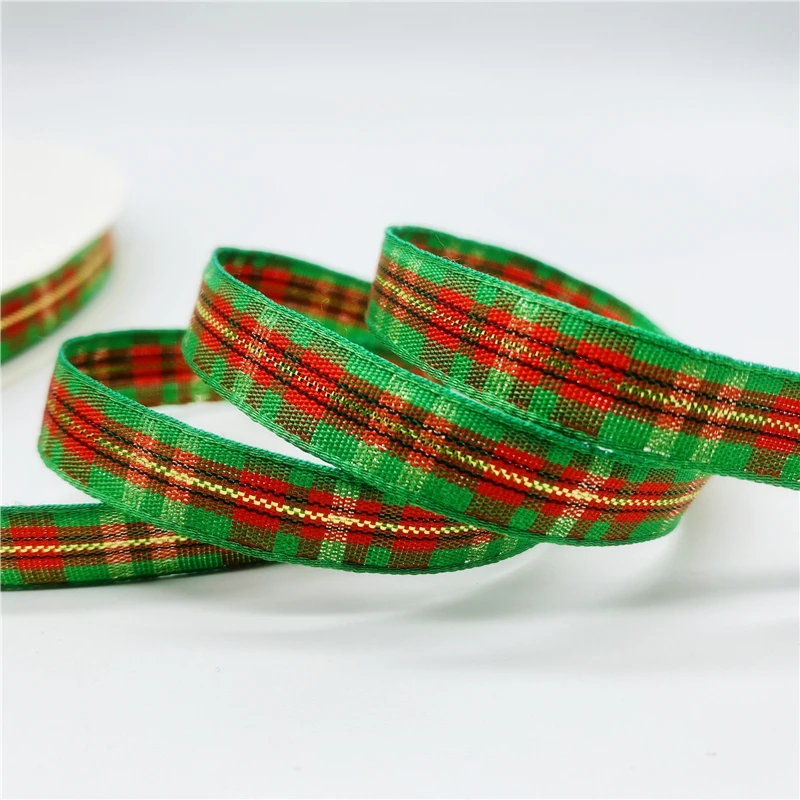 Ribbon Decoration Ribbon Supplies Christmas Ribbon Wrapping Ribbon 5yards/Lot 10mm Plaid Ribbon Christmas Decor Ribbon For Handmade Design Christmas Decoration DIY Gift Wrapping