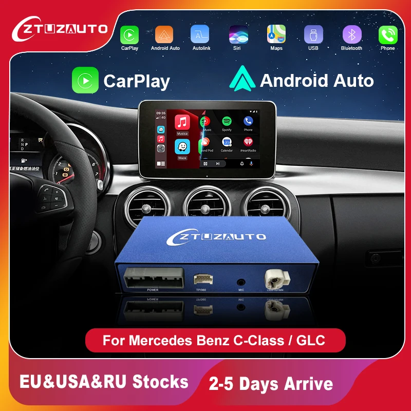 

Wireless CarPlay for Mercedes Benz C-Class W205 & GLC 2014-2019, with Android Auto Mirror Link AirPlay Car Play Function