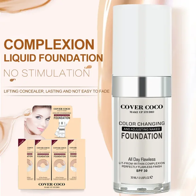 Cover Coco Long Lasting Concealer Liquid Foundation Skin Color Liquid Foundation Light and Transparent Moisturizing Cream