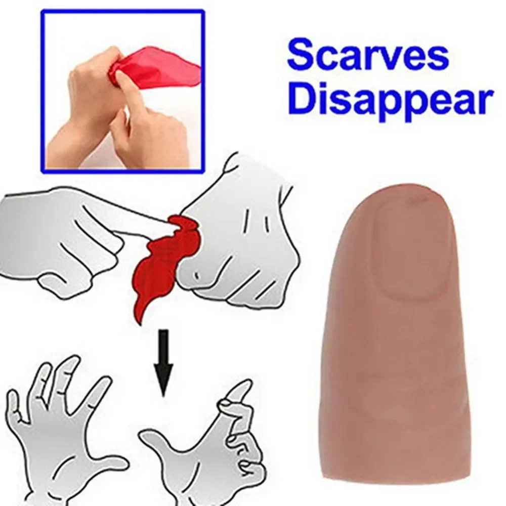 Magic Trick Props Plastic Finger Thumb Tip + Red Silk