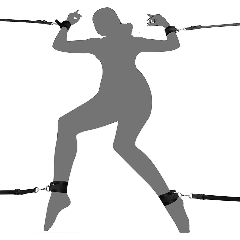 Sexual Bondage Restraints BDSM Bed Sex Toy Adjustable Handcuffs Wrist and Ankle Cuff Restraints Erotic Couple Games Gear Kit