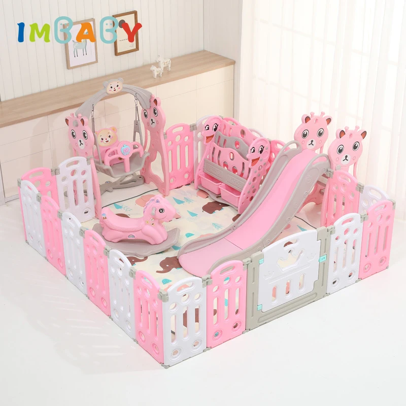 IMBABY Baby Playpen Super Luxury Fence With Free Mat Kids Safety Guardrail Ball Pool Pit Indoor Child Crawling Fencing Yard
