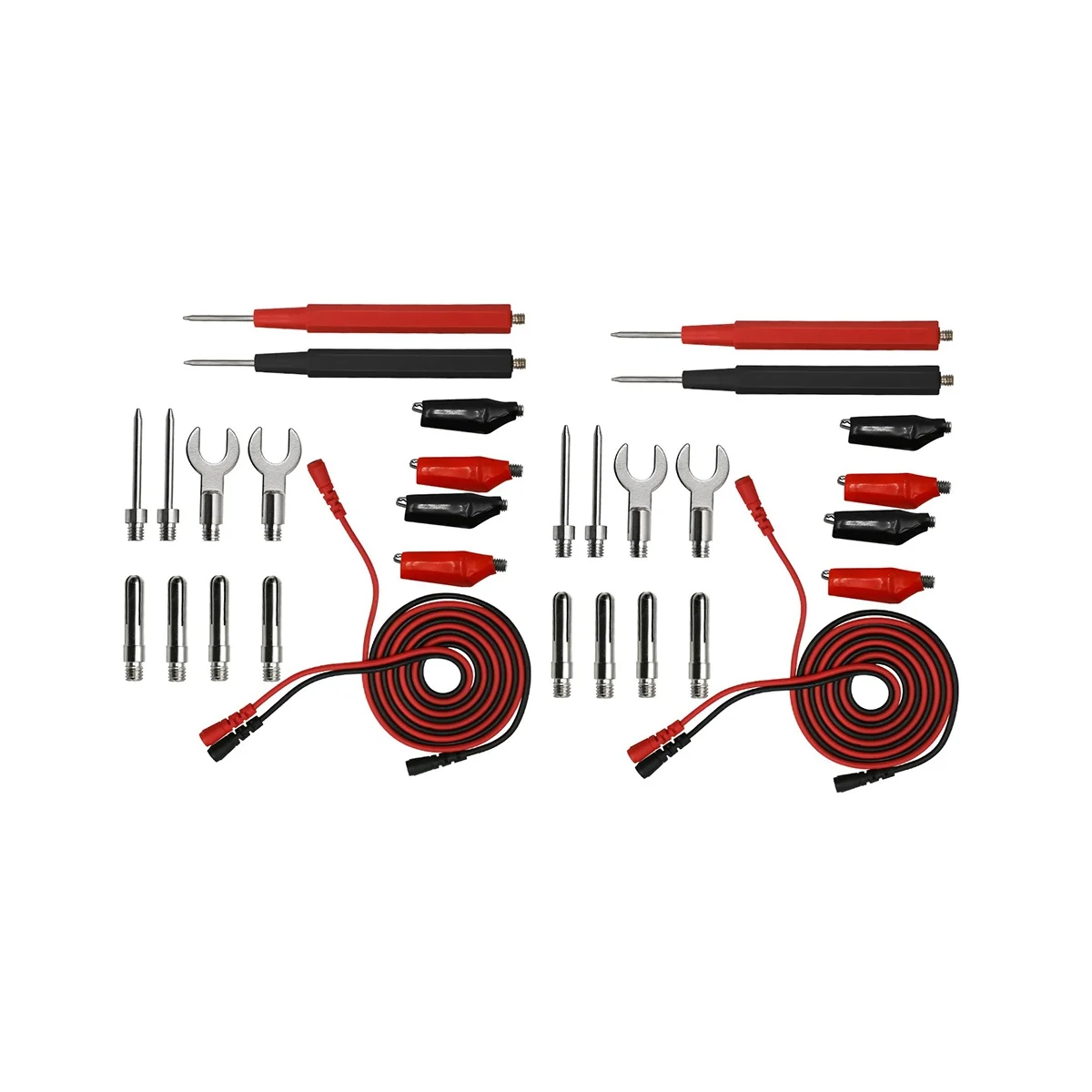 

16-In-1 Multimeter Test Leads Kit Replaceable Test Probes+Alligator Clip+ Spade Plug + 4mm Banana Plug Universal(2 Set)