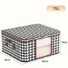 Visible Large Capacity Storage Box Portable Household Clothes Organizer With Handles Foldable Dustproof Quilt Zipper Container 6