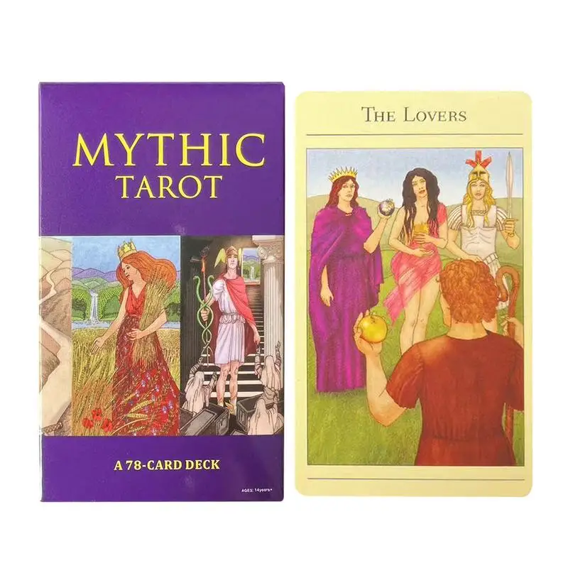 

New Mythic Tarot Cards 78 Classic Deck Oracle English Divination Edition Board Playing Games Rider-Waite System for Beginners