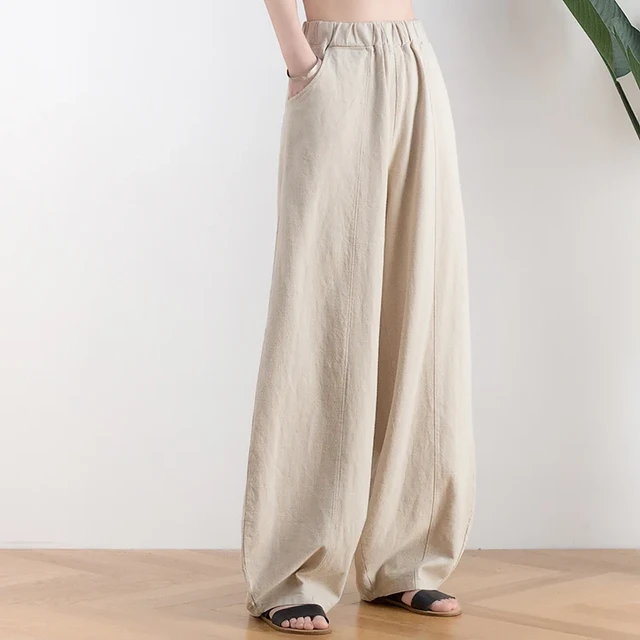 Winter Cozy Linen Pants Women High Waist Harem Pants 2020 Loose Plus Size  Trousers For Women Casual Wide Leg Pantalon Femme - Pants & Capris -  AliExpress