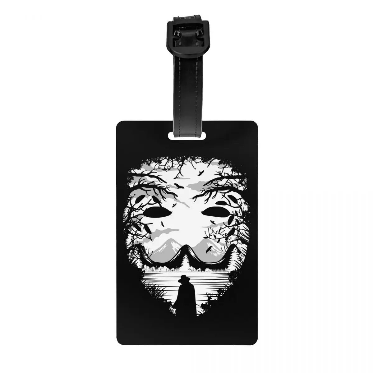 

Anonimus Guy Fawkes Landscape Luggage Tag for Suitcases Funny V For Vendetta Baggage Tags Privacy Cover ID Label