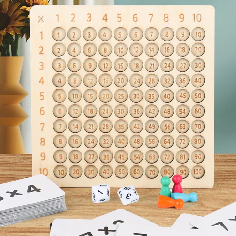 Wooden 99 Multiplication Board Montessori Arithmetic Toys Multiplication Table Math Learning Counting Teaching Aids for Kids 2