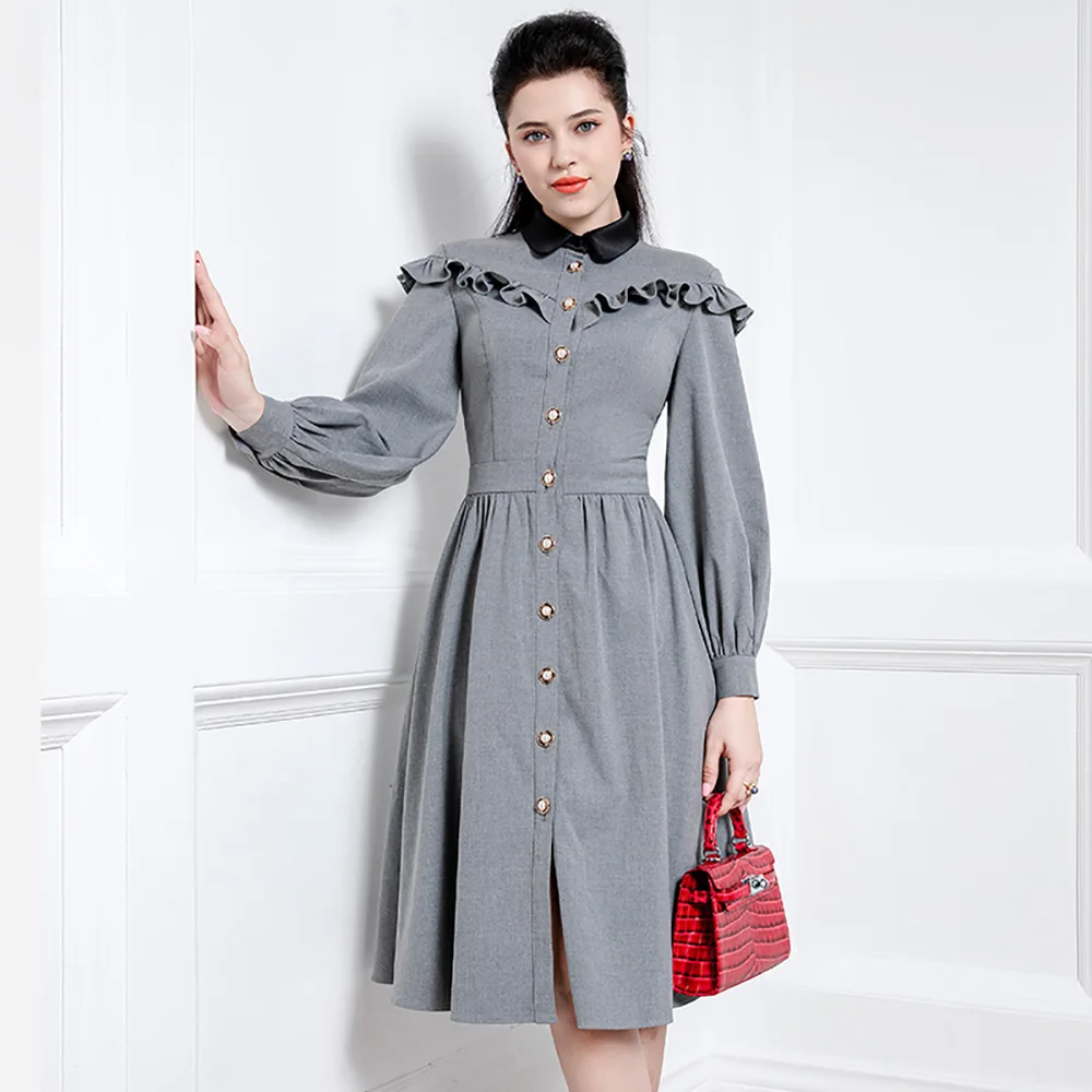 

Mushroom edge shirt dress
