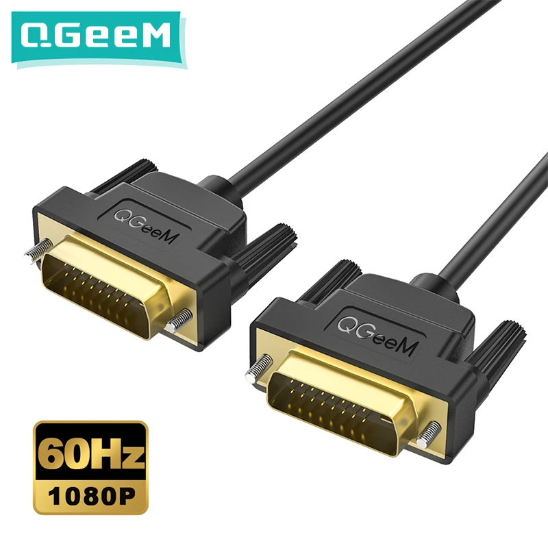 QGeeM DVI to DVI Cable 2K DVI DVI Adapter for Xiaomi TV Box Dual Link Male to Male Digital Video Cables DVI Splitter DVI-D 24+1 data transfer cable