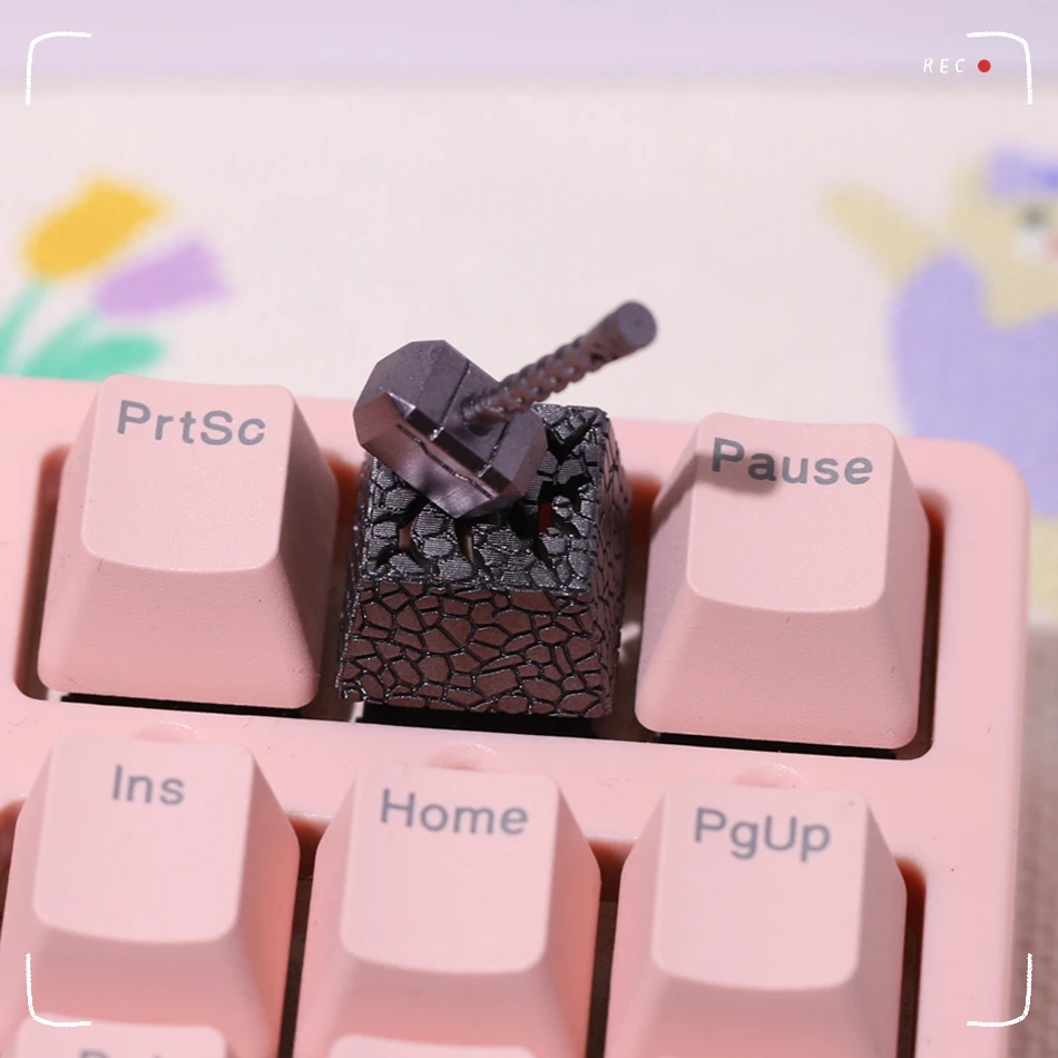 Teclas de teclado mecánico, martillo de Thor, anime, bonito regalo, impresión 3D, absorción magnética, transmisión de luz, tapa de teclado