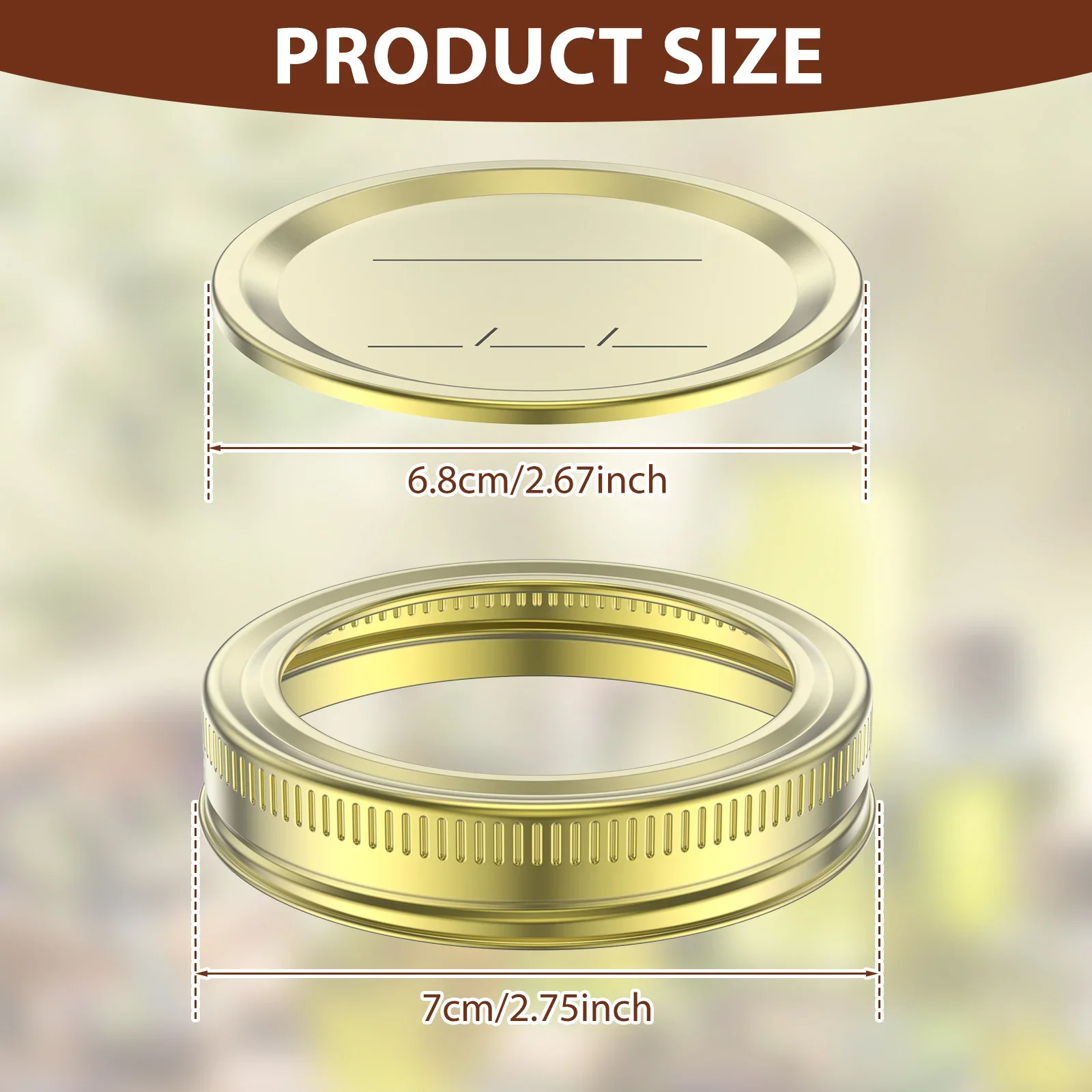 30Pcs Canning Jar Lids with Date Line Practical Mason Jar Covers Replacement Tinplate Sealing Reusable Leak Proof Lids