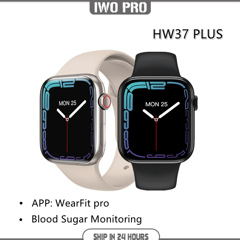 2022 HW37 PLUS Smart Watch Voice Call Blood Glucose Monitor Men Women Music Sports Watch for Huawei Xiaomi