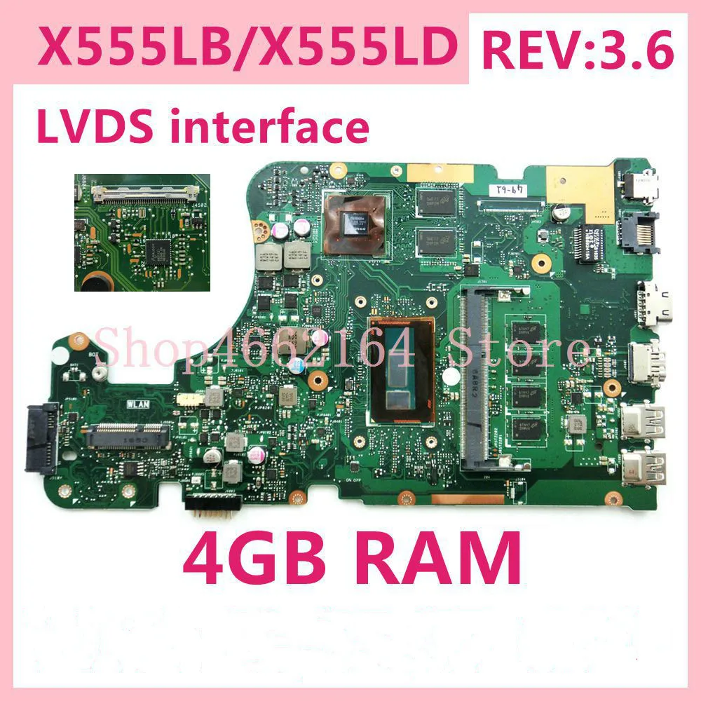 X555LB LVDS i5-5200 CPU 4G RAM REV: 3 6 GT940M материнская плата для ASUS X555L A555L K555L F555L W519L X555LD X555LJ
