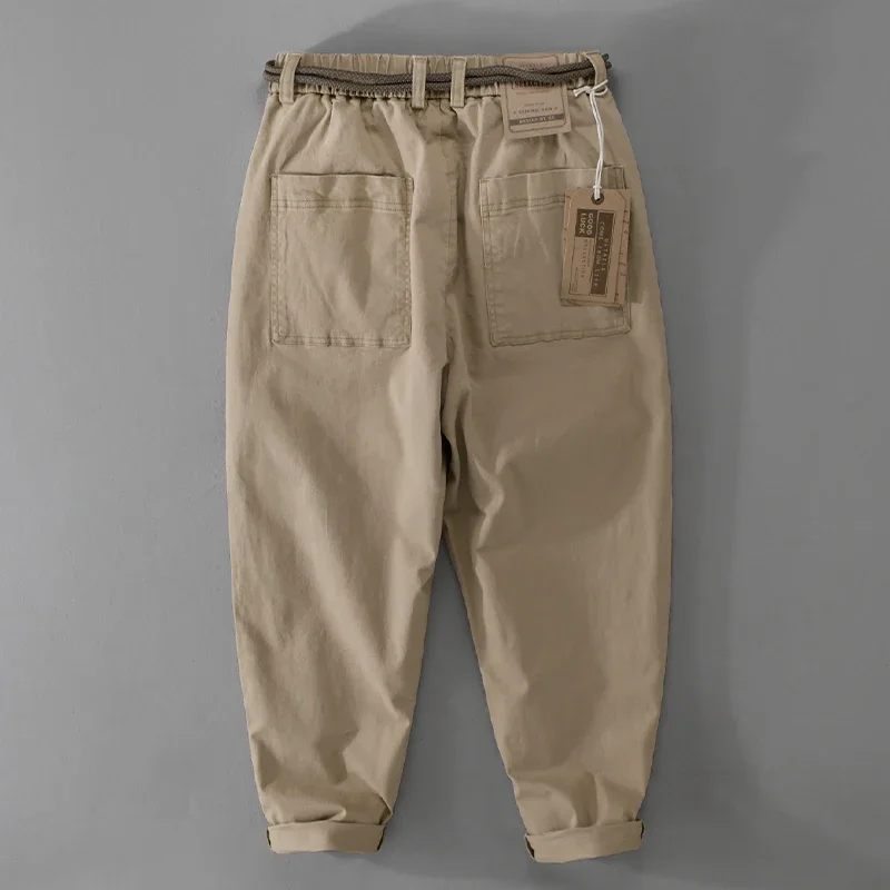 

Unique Design Quality Cotton Cargo Pants Men Brand Trend Casual Trousers Elastic Waist 29-36 Pantalones Hombre Pantalon Homme