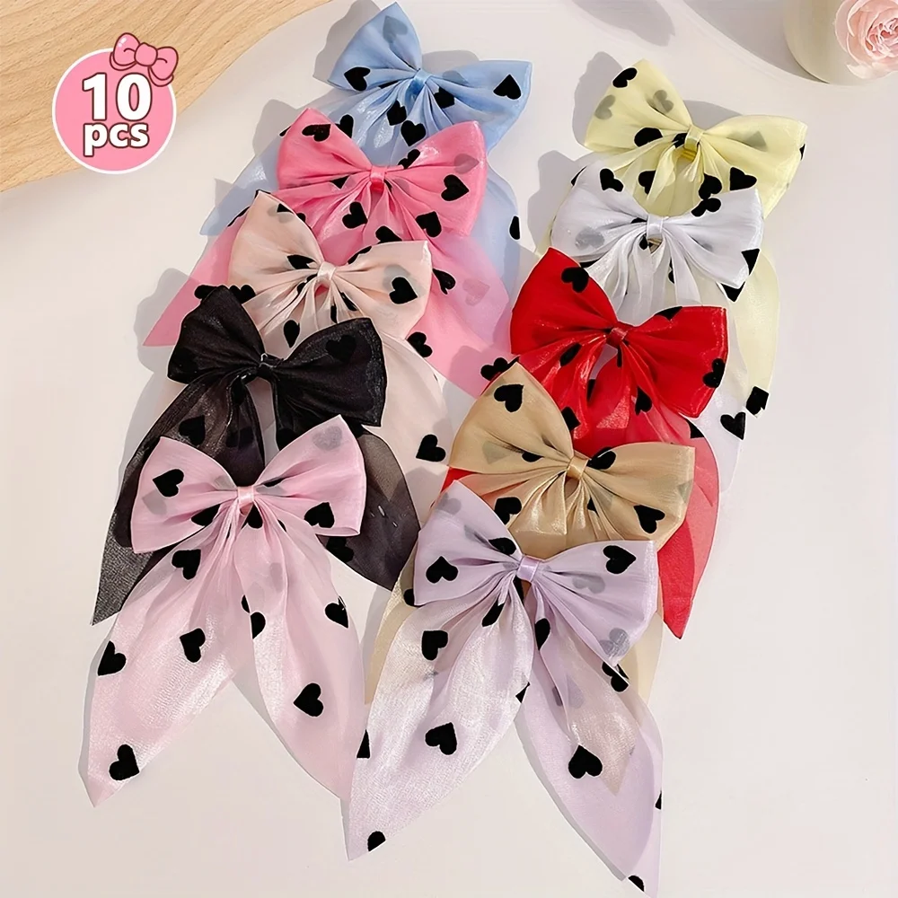 Hair Clips Hair Accessories 10pcs Cute Love Spotted Hair Clip Does Not Hurt Hair