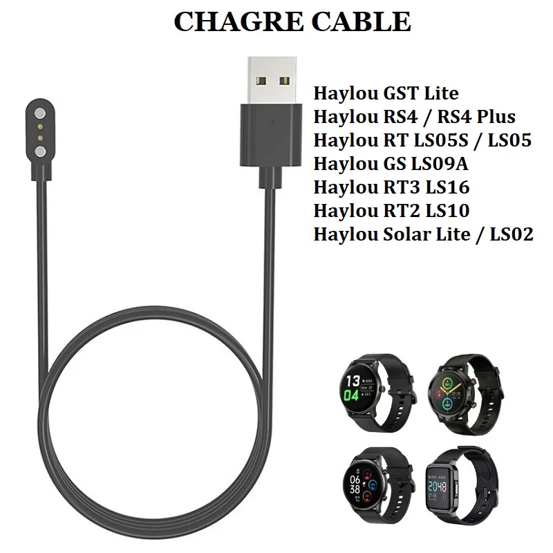 30Pcs Smart Watch Charger Cableor Per Haylou Solar Rt3 Ls16 Rt2 Ls10 Rs4 Plus Ls05S Gst Lite Bling Ls12 Cavi Di Ricarica Usb