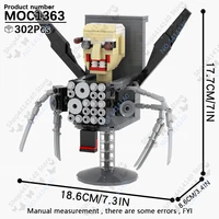 MOOXI Anime Series Skibidi Toilet Figures Cameraman Battle Robot Building Blocks Model MOC Bricks DIY Montessori Toys Kids Gifts 5