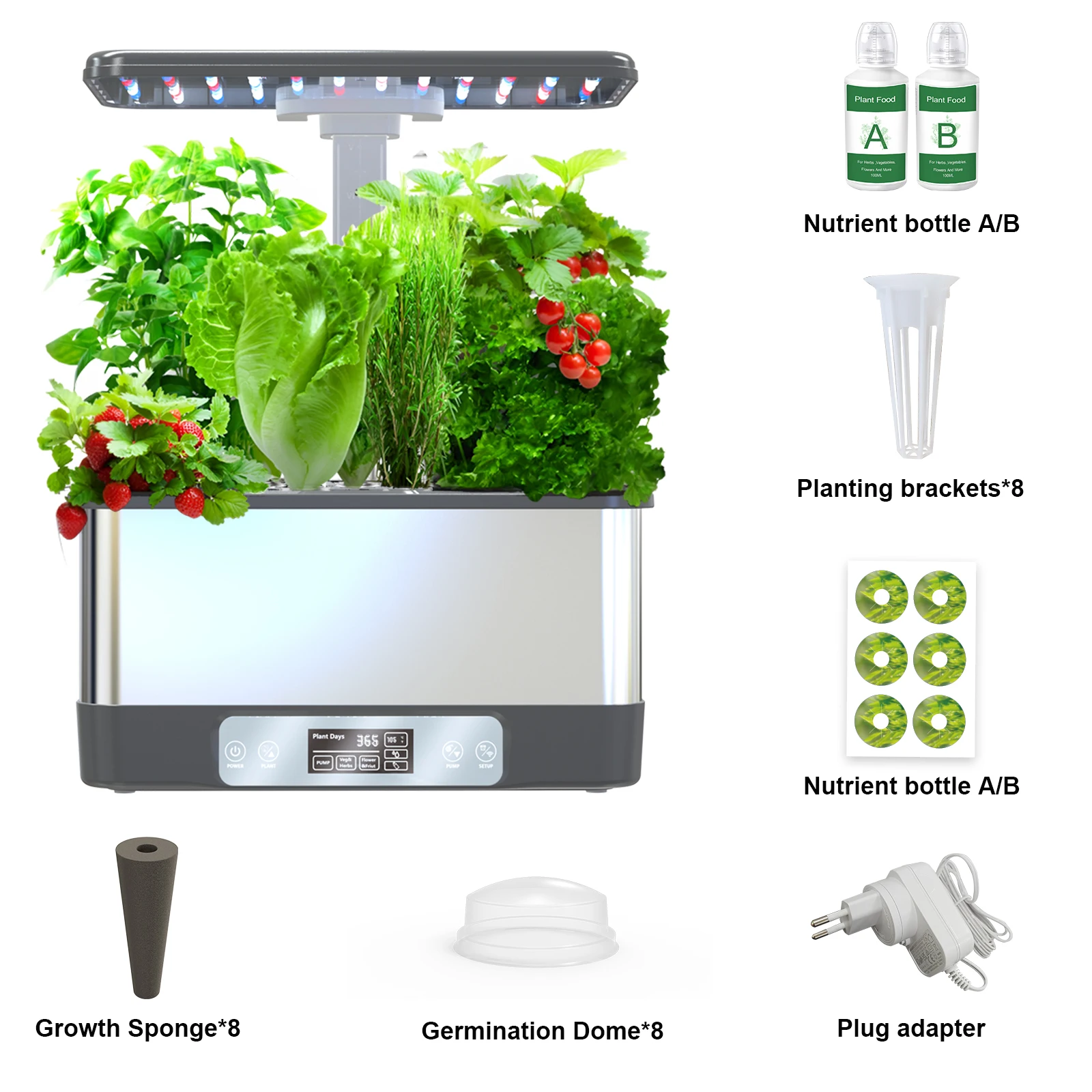 Indoor Hydroponic Garden Kit Smart LED Grow Light Automatic Watering System Self