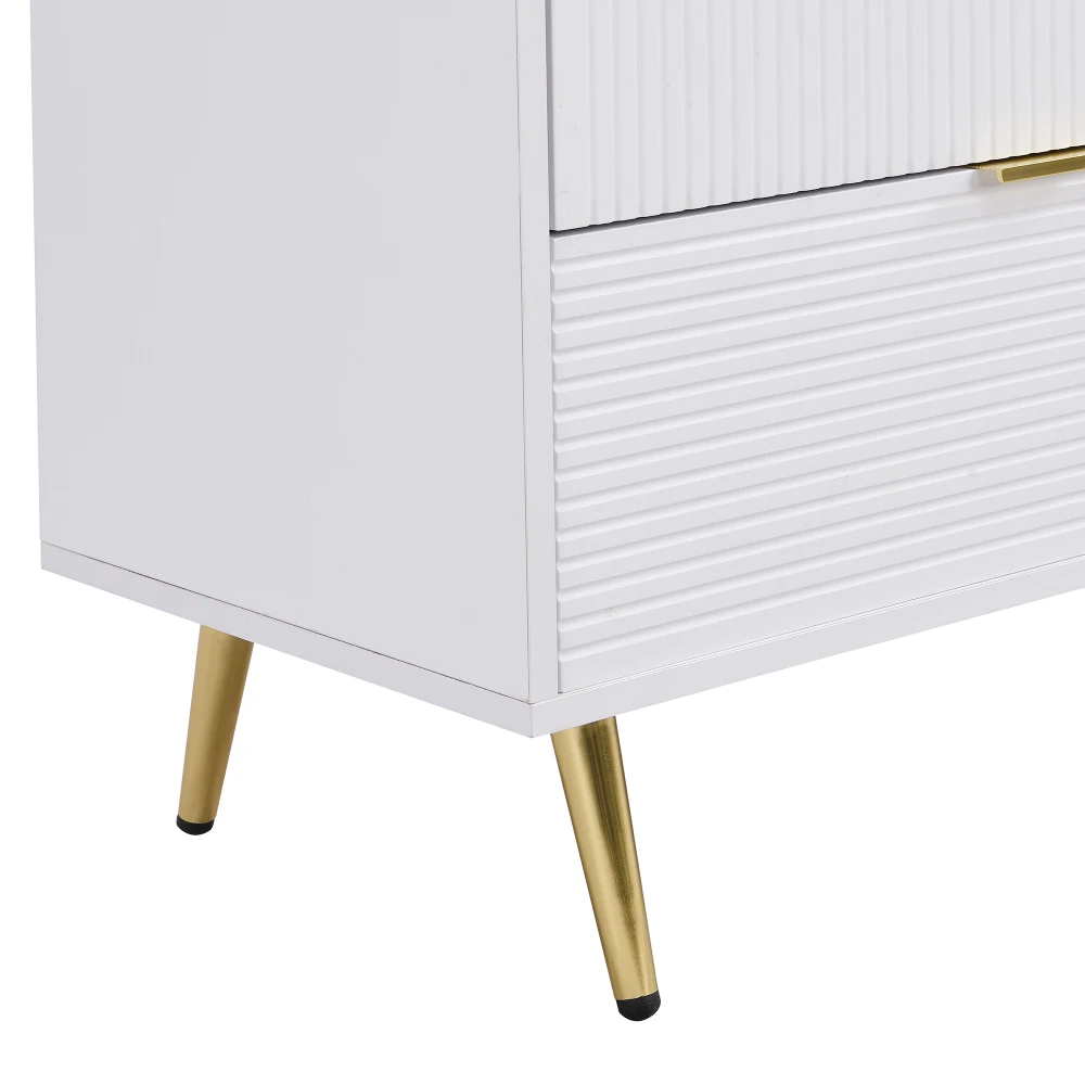 PINGGO Sideboard mit goldenen Griffen, Wohnzimmerschrank mit Türen und Schubladen, Innenregale, Kommode zur Aufbewahrung – Detail 25
