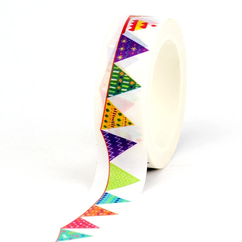 

1PC 10M Deco Colorful Flags Japanese Washi Tape for DIY Adhesive Masking Tape Cute Journaling Stationery School Supplies