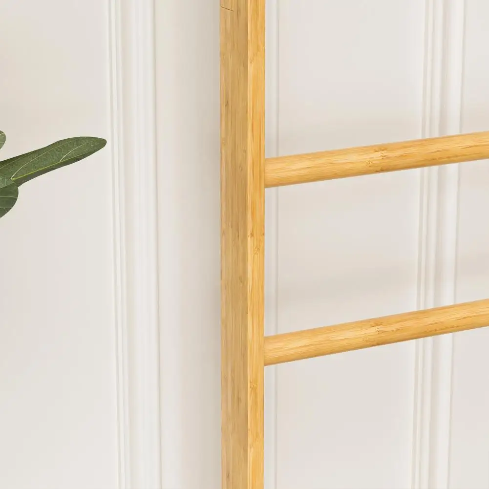 Bamboo Garment Rack, Entryway Coat Rack with Rattan Bin & Hanging Rod, 360 Degree Casters Wardrobe Closet Clothing Rack