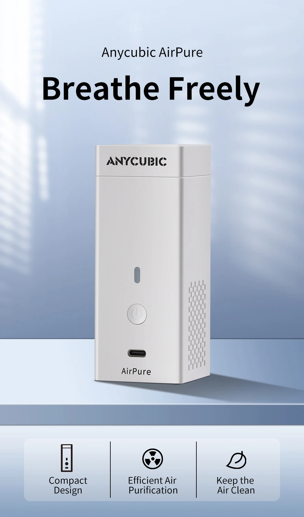 ANYCUBIC-AirPure 3D Printer Parts, eficiente purificação do