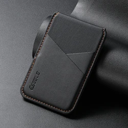 Elegant RFID - Blocking Leather MagSafe Card Holder Wallet (Black)