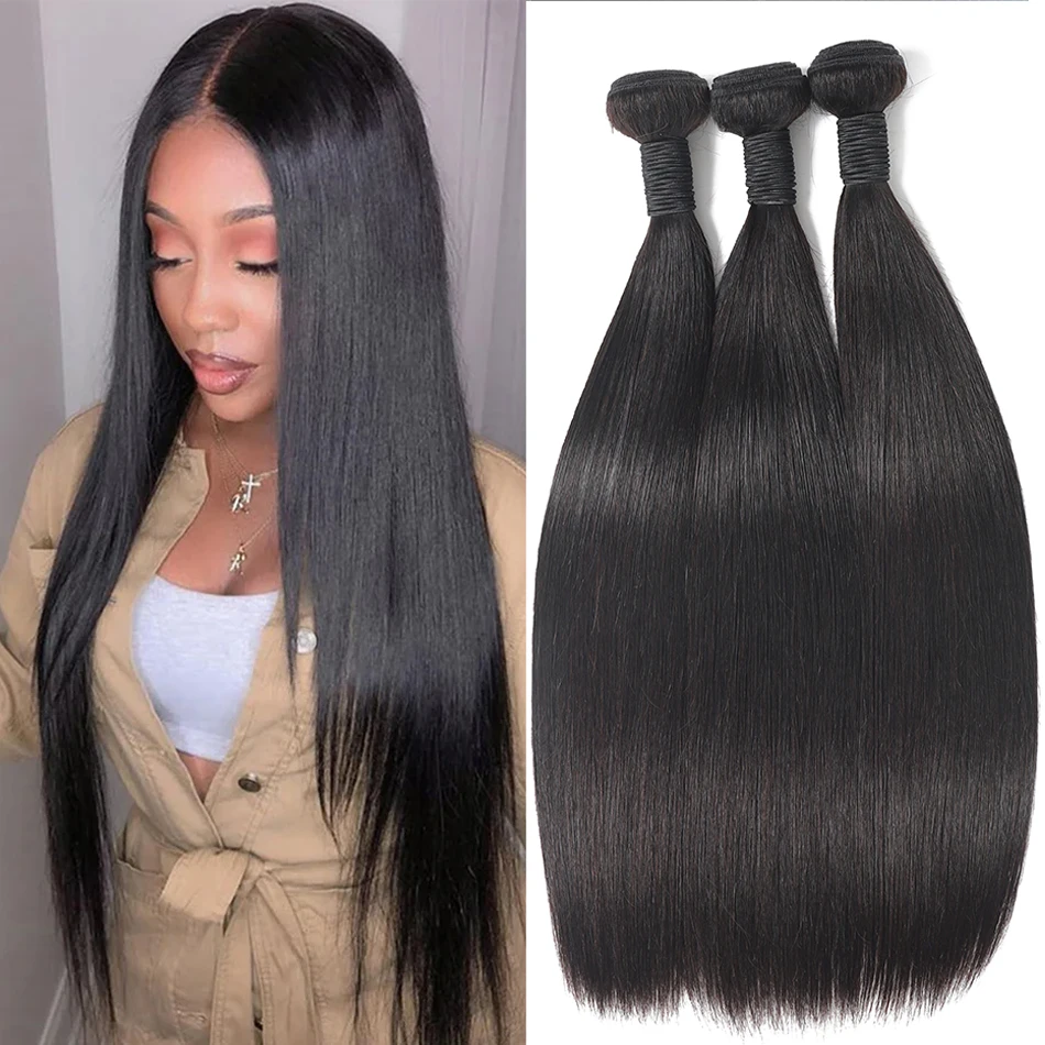 219491-46ea0a.jpg Sc6787e53913542c7b8f9c359b0a0085ck Straight Human Hair Bundles 1/3/4 Pieces, 100% Brazilian Remy Human Hair Extensions For Women On Sale 30 inches Mallzona