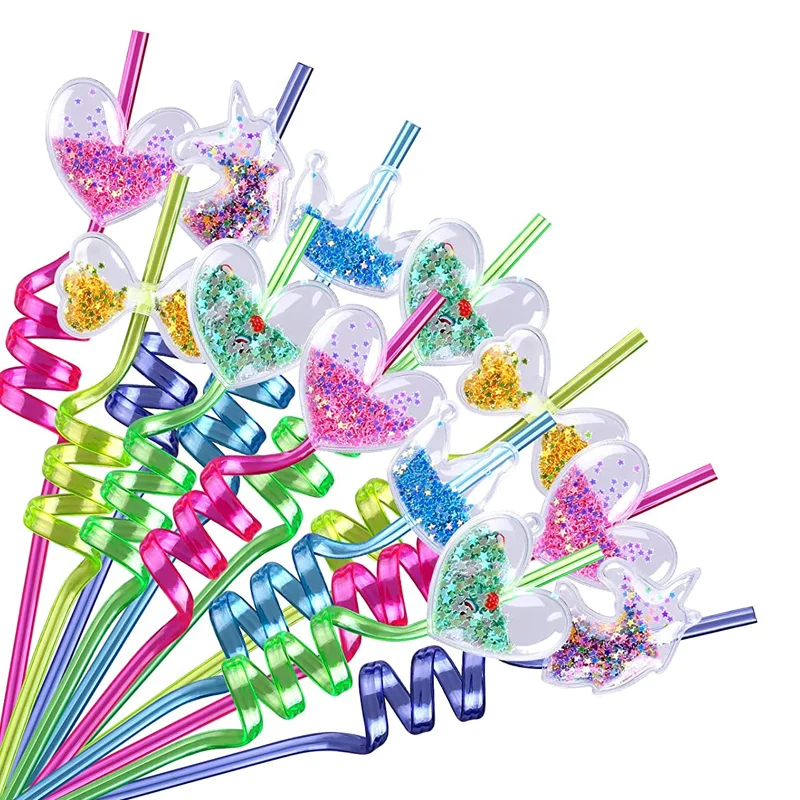 

24 Pcs Shiny Cartoon Mouse Straw Cute Milk Tea Coffee Beverage Reusable Straw Kids Birthday Gift Holiday Party Decoration
