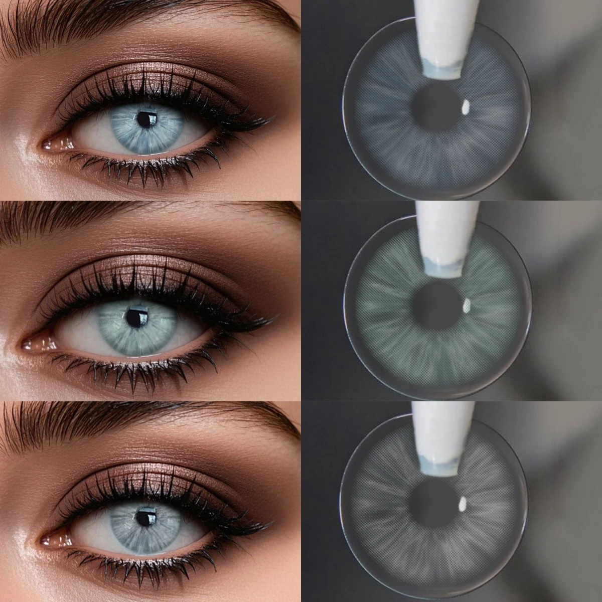 VisuaShow Metcolor Grey Soft Contact Lenses - Enhancing Daily Eye Beauty