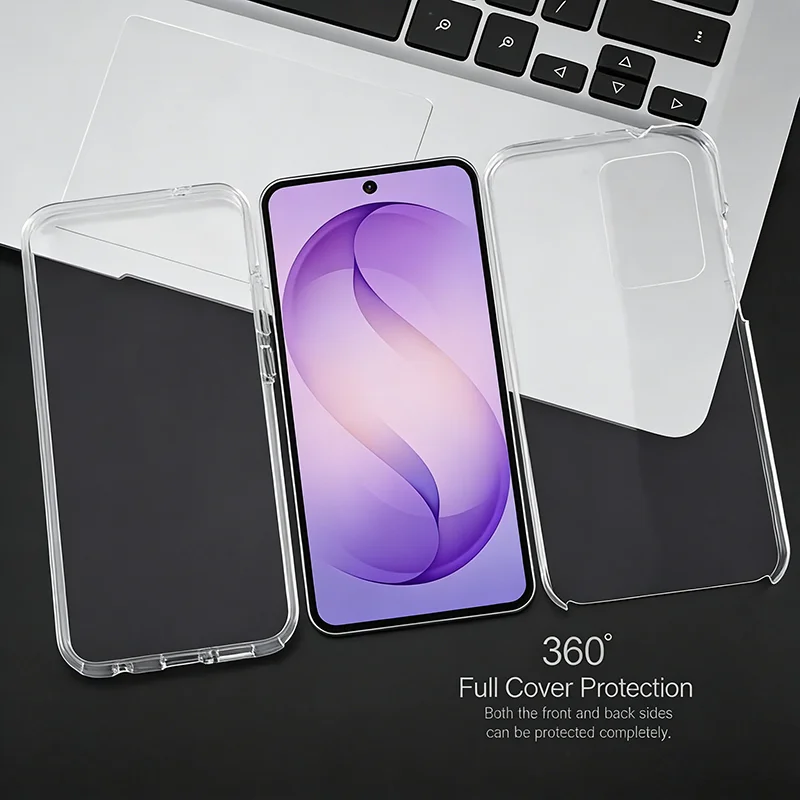 Crystal Clear 360° Full Body Protective Case - Dual Layer PC+TPU Cover