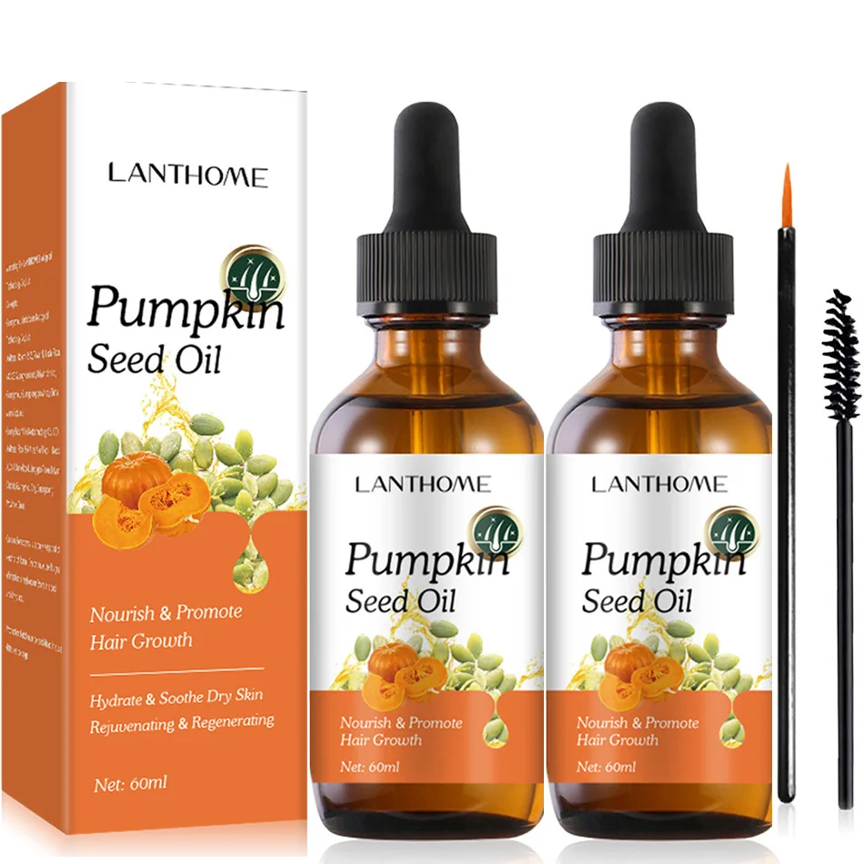 60ml*2 Eyelash Growth Serum Pumpkin Seed Essential Oil Nourishing Eyebrow Enhancer Longer Thicker Lashe Lengthening Hair Care