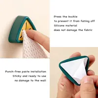 Towel Plug Holder Bathroom Towels Storage Organizer Rack Cap Punch Free Wash Cloth Clip Home Accessories Bathroom Decor Tool 4