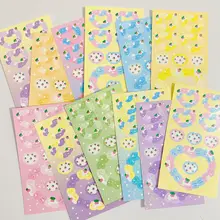 

Ins Korean Colorful Heart Border Laser Stickers DIY Cute Journal Stationery Hand Account Happy Plan Deco Sticker Art Supplies