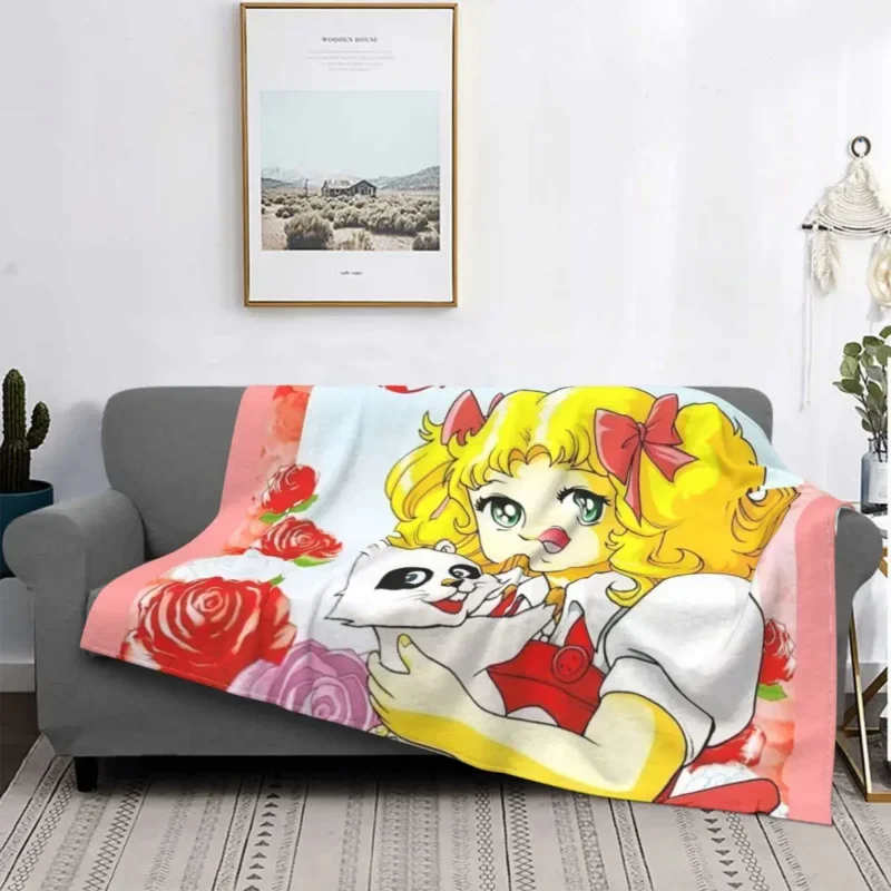 

Candy Candy Blanket Fleece Kawaii Cute Anime Soft Throw Blankets for Bed Bed Rug
