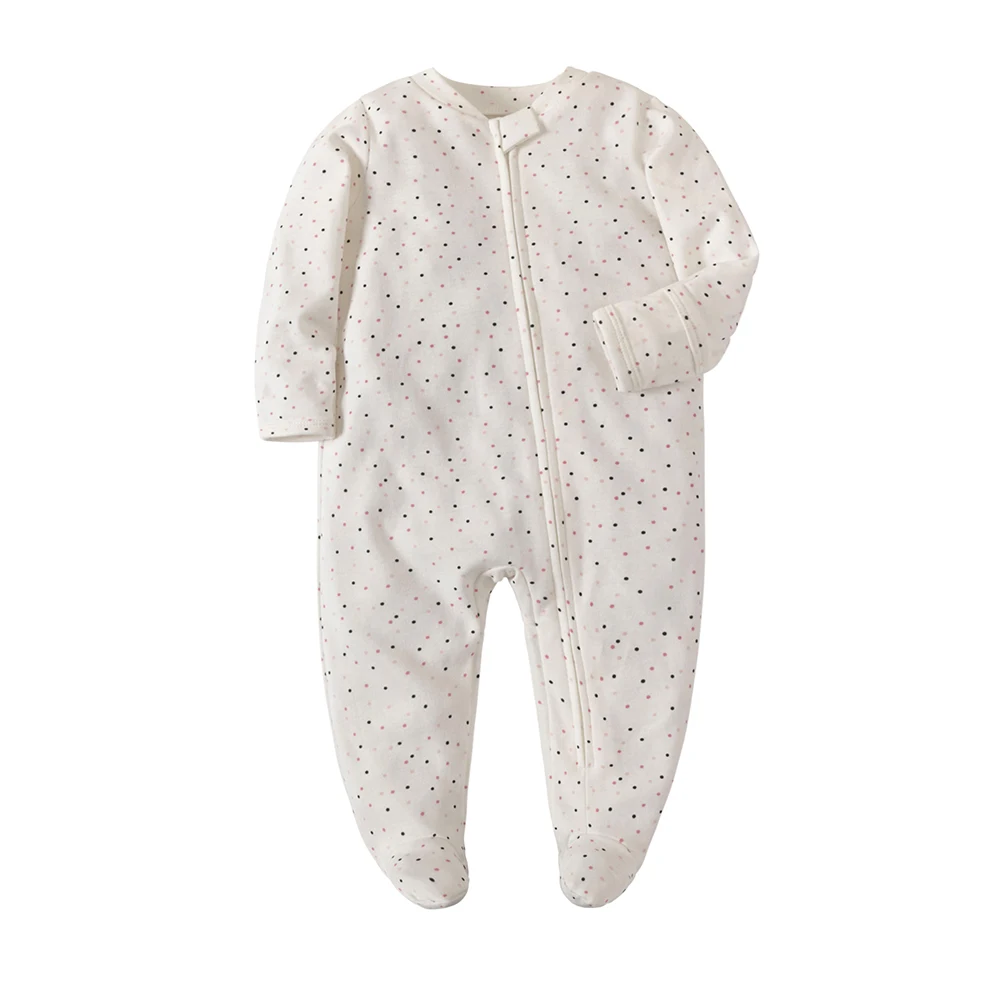 Newborn Footed Pajama Zip Baby Clothes Girls and Boys Solid One Piece Jumpsuit Cotton New Born Clothing baby jumpsuit,baby sleepwear