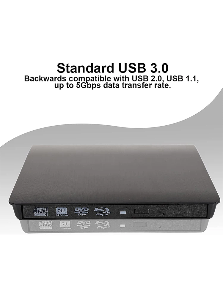 【Exclusive Discount】 DVD CD-ROM RW Optical Drives USB 3.0 SATA External Enclosure for Laptop Computer.