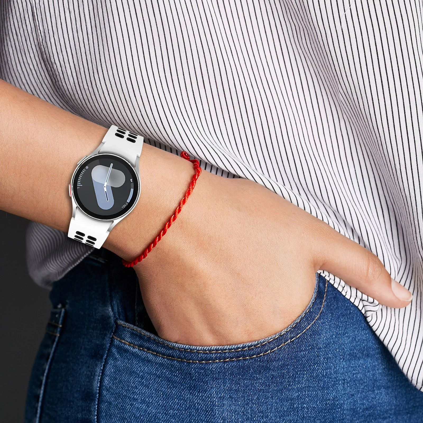Dual-Color Silicone Watchband Strap - Versatile and Stylish Accessory