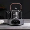 2024 New electric ceramic oven teapot, high temperature resistant glass tea maker steam white tea side handle kettle set 2