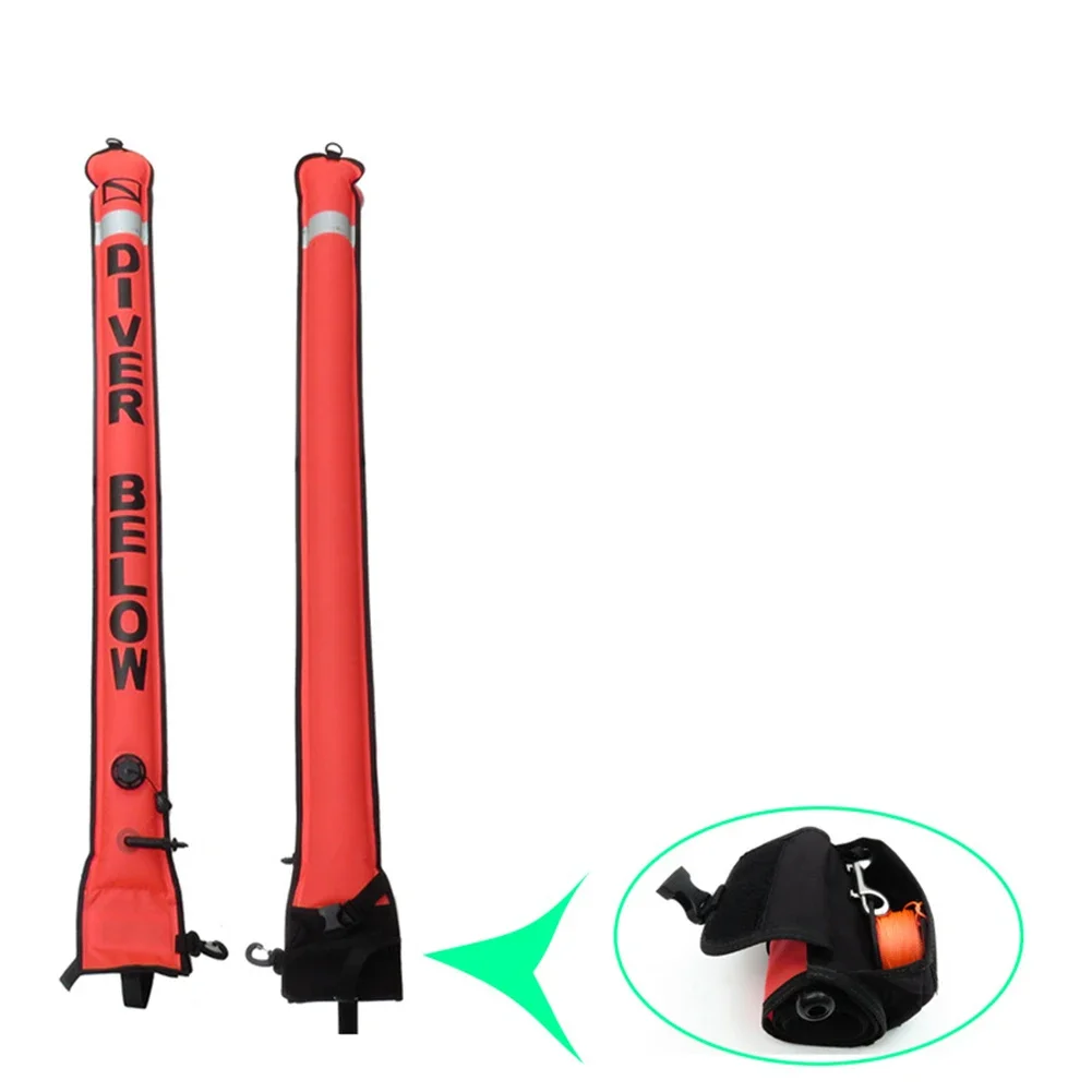 Marker Buoy Safety Inflatable SMB Buoy Set Storage Bag Diver Below Signal With Spool And Snap Diving Accessories 120x15cm